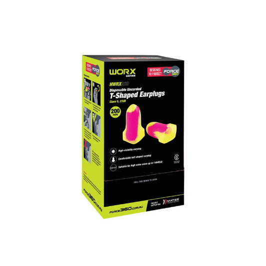T-Shaped Uncorded Disposable Earplug 200 Box
