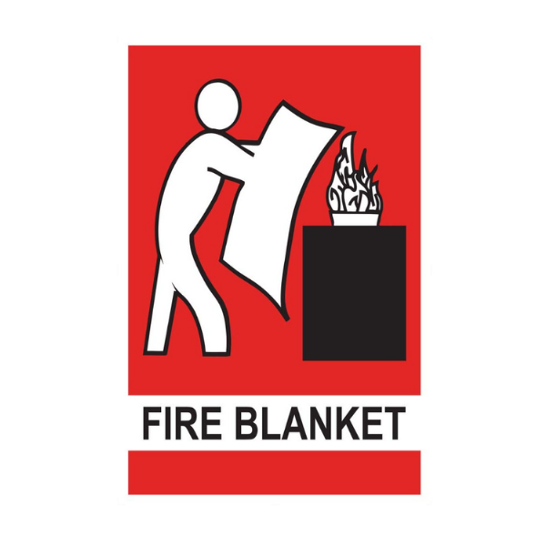 Fire Blanket Location - Small Self Adhesive Sign - 150 x 225mm